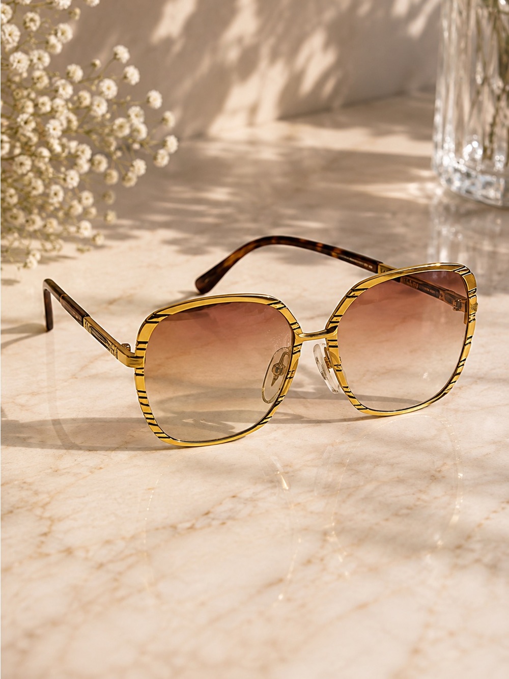 Vintage Helena Rubinstein Paris Gold Eyeglasses Frame 57-19 Made France Designe